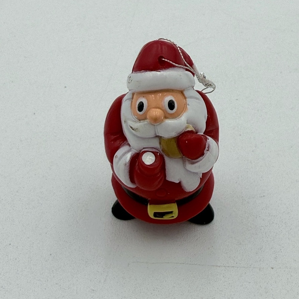 Vintage Santa Claus Christmas Ornament 2" Cookies and Milk 2001 Topps Red